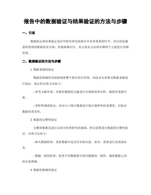 报告中的数据验证与结果验证的方法与步骤