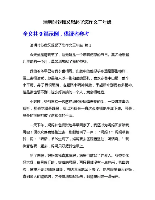 清明时节我又想起了您作文三年级