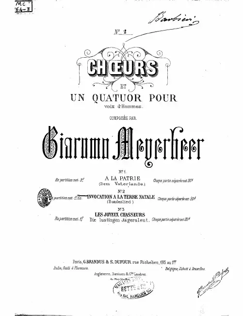 Bundeslied (Meyerbeer, Giacomo)  原版 正谱 钢琴谱 五线谱 经典乐谱.pdf
