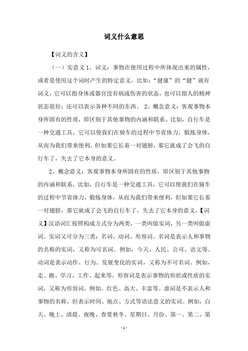 词义什么意思