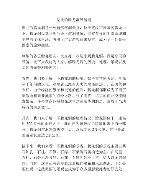 湖北的腾龙洞导游词