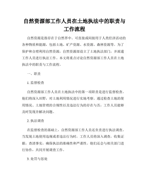 自然资源部工作人员在土地执法中的职责与工作流程
