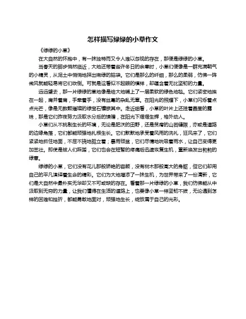 怎样描写绿绿的小草作文