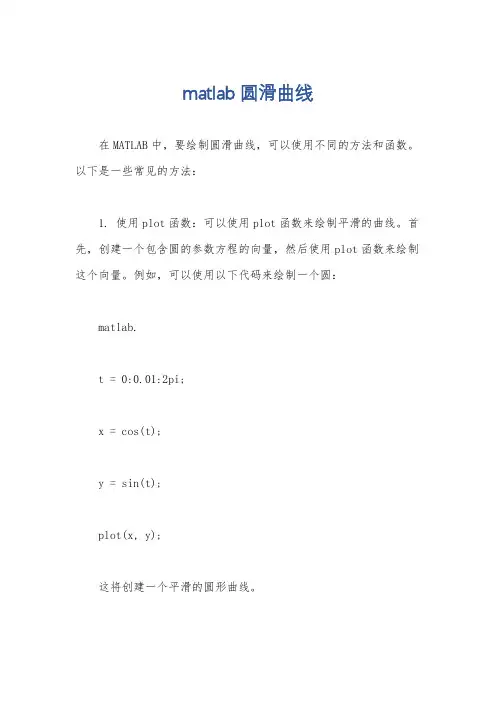matlab圆滑曲线