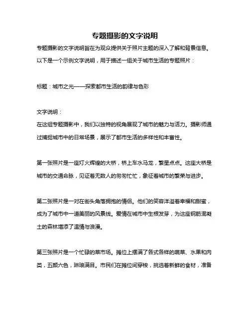 专题摄影的文字说明