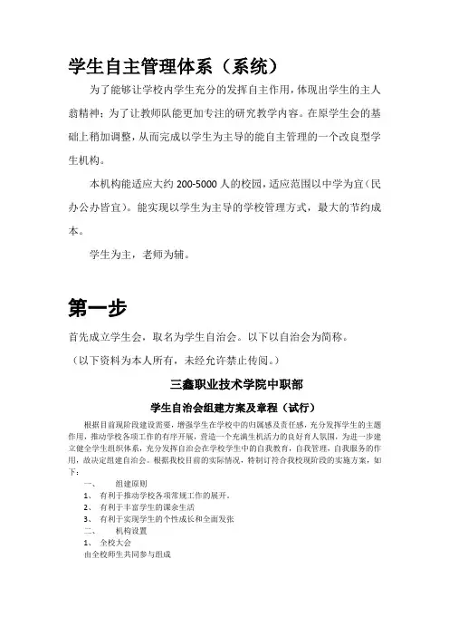 学生自主管理体系