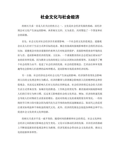 社会文化与社会经济