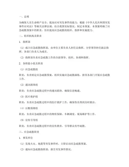 应急疏散预案中的职责