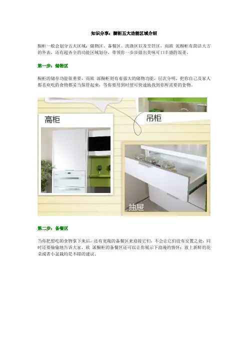 知识分享：橱柜五大功能区域介绍