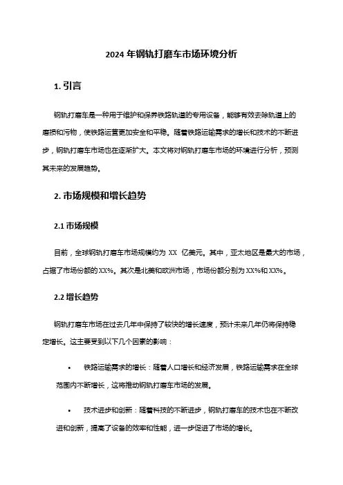 2024年钢轨打磨车市场环境分析