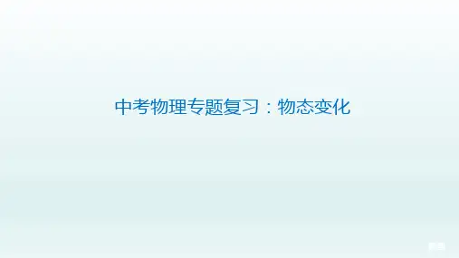 中考物理专题复习PPT课件9：物态变化