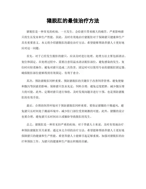 猪脱肛的最佳治疗方法