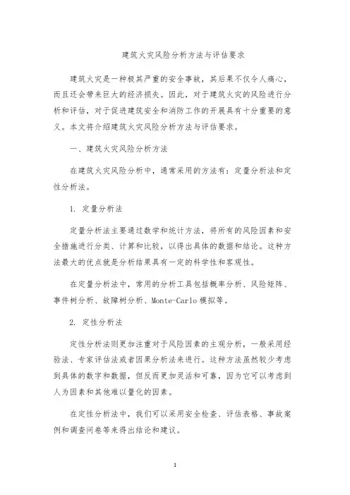 建筑火灾风险分析方法与评估要求