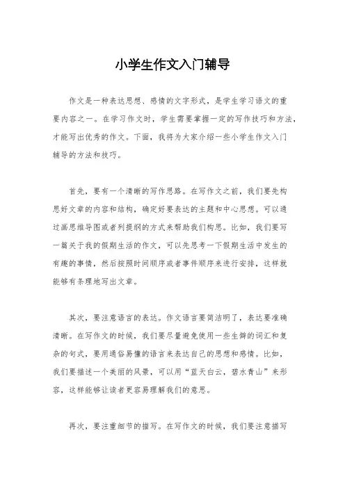 小学生作文入门辅导