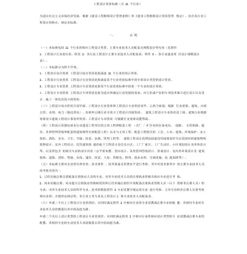 工程设计资质标准(共21个行业).doc