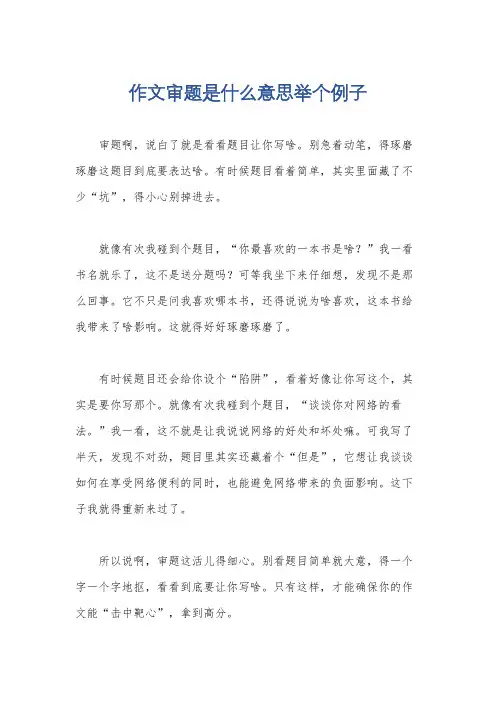 作文审题是什么意思举个例子