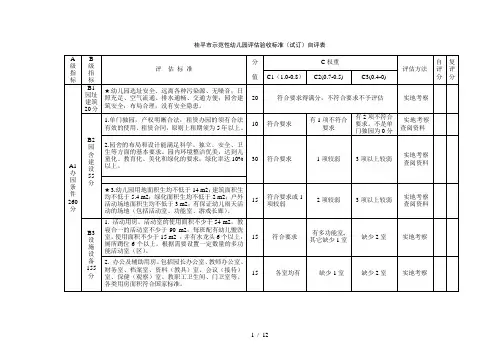桂平市示范性幼儿园评估验收标准(试订)自评表