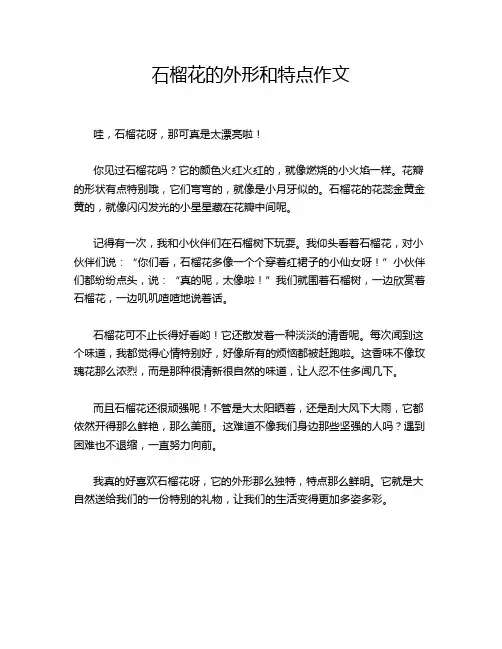 石榴花的外形和特点作文