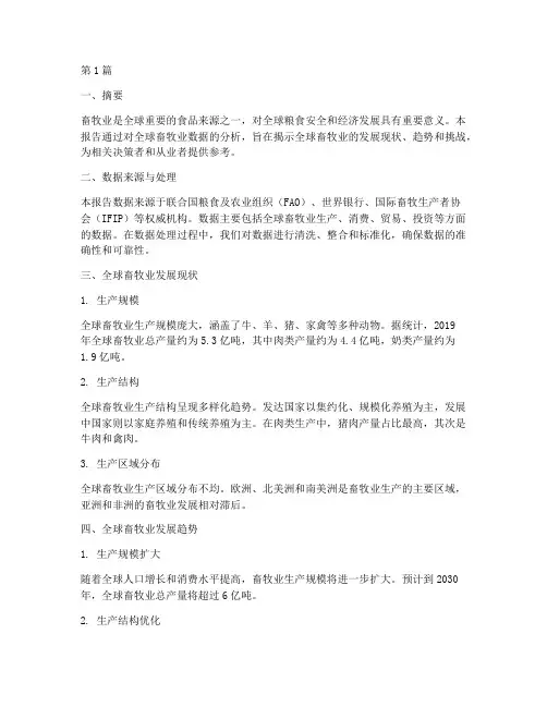 全球畜牧业数据分析报告(3篇)