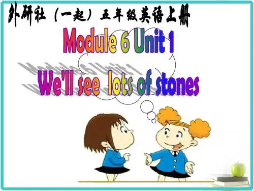 新外研版小学五年级英语下册课件英语： Module 6 Unit 1【We'll see  lots of stones】 课件
