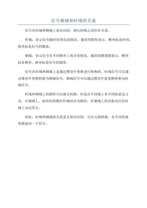 信号频域和时域的关系
