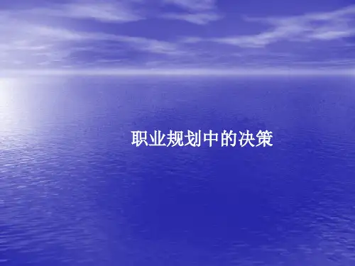 大学生职业生涯规划之决策与行动ppt课件