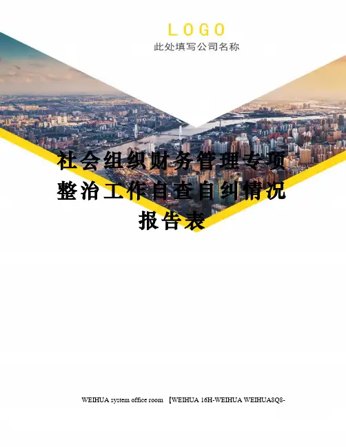 社会组织财务管理专项整治工作自查自纠情况报告表修订稿