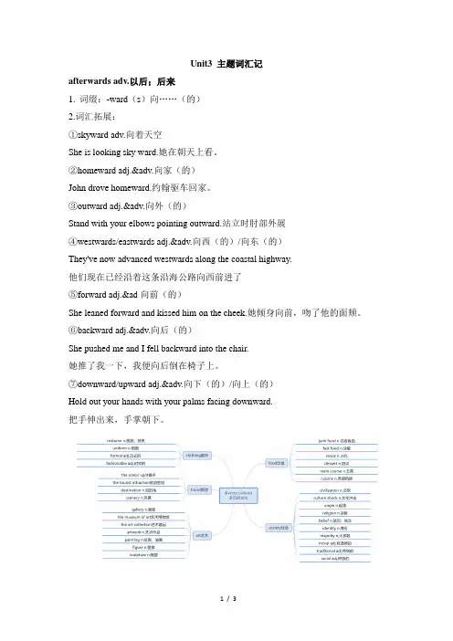 人教_高一英语必修第三册(2019版)_Unit3_主题词汇记