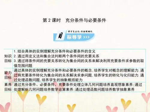 高中数学第一章常用逻辑用语第2课时充分条件和必要条件课件