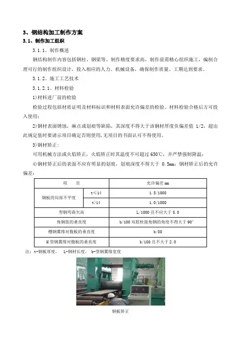 钢结构加工制作方案