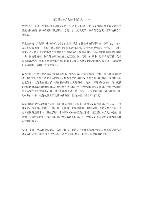 当五星红旗升起的时候作文700字-3高分作文