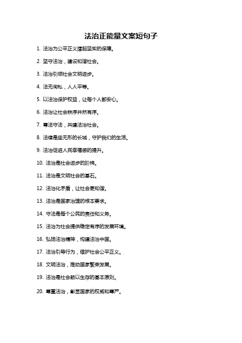 法治正能量文案短句子