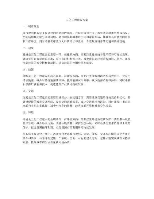 五化工程建设方案