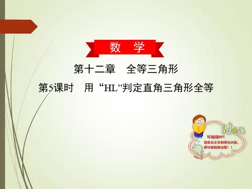数学人教版八年级上册第12章第5课时 用“HL”判定直角三角形全等PPT课件