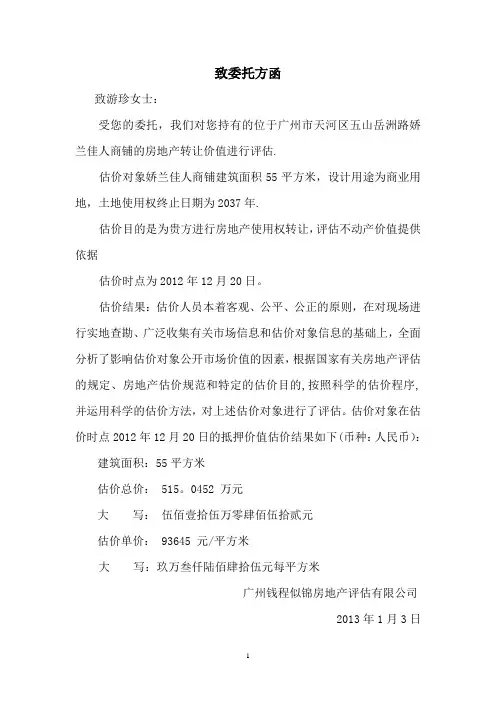 房 地 产 估 价 报 告【精选文档】