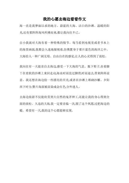 我的心愿去海边看看作文