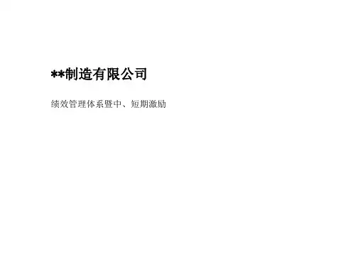 咨询结果某制造公司绩效体系-139页精品文档