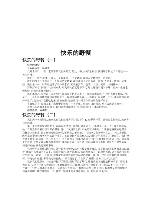 快乐的野餐作文共九篇