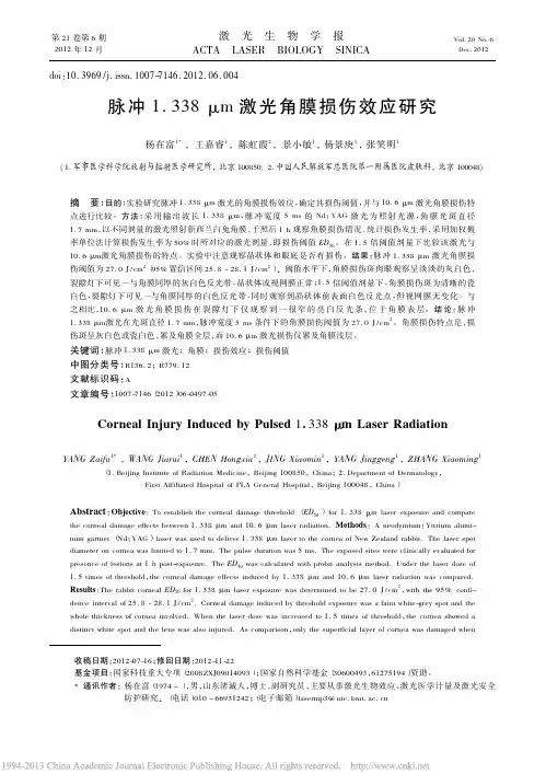 脉冲1_338_m激光角膜损伤效应研究_杨在富