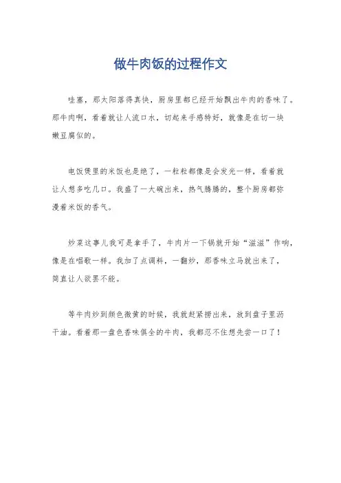 做牛肉饭的过程作文