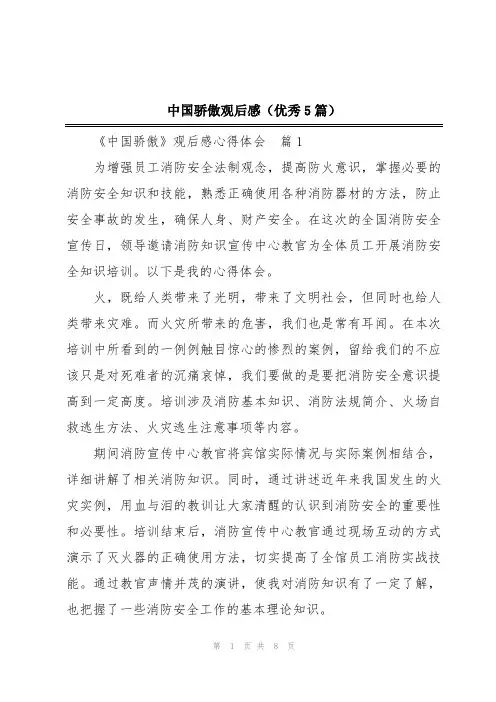 中国骄傲观后感(优秀5篇)