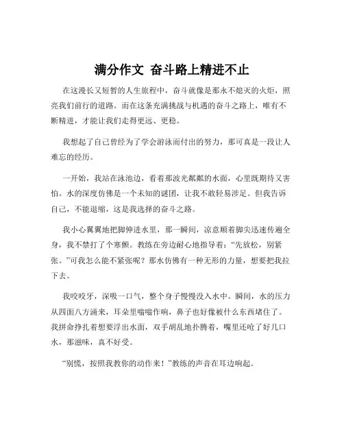 满分作文  奋斗路上精进不止