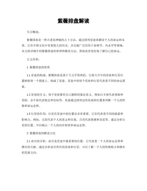 紫薇排盘解读