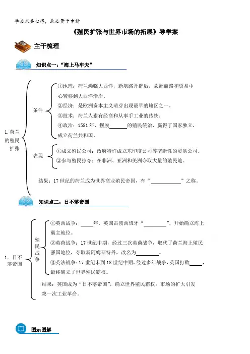 高中历史二第6课《殖民扩张与世界市场的拓展》导学案