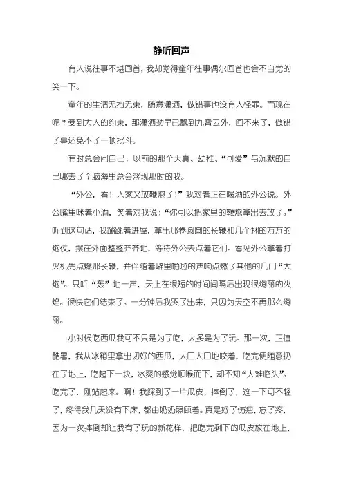 高一作文：静听回声作文800字_2