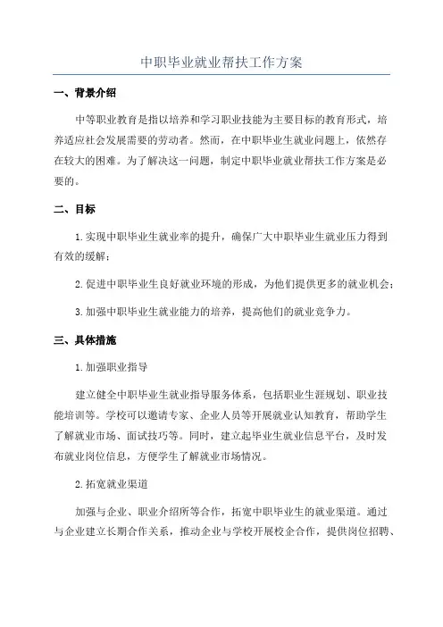 中职毕业就业帮扶工作方案