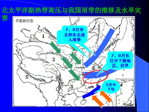 北太平洋副热带高压与我国雨带的推移及水旱灾害