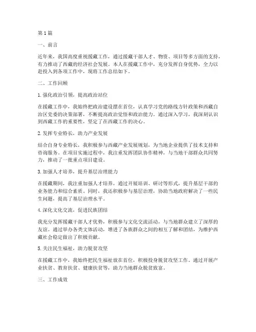 援藏支援工作总结范文(3篇)