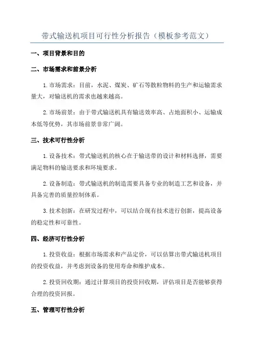 带式输送机项目可行性分析报告(模板参考范文)
