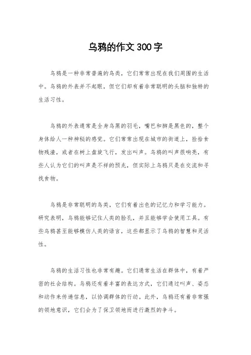 乌鸦的作文300字